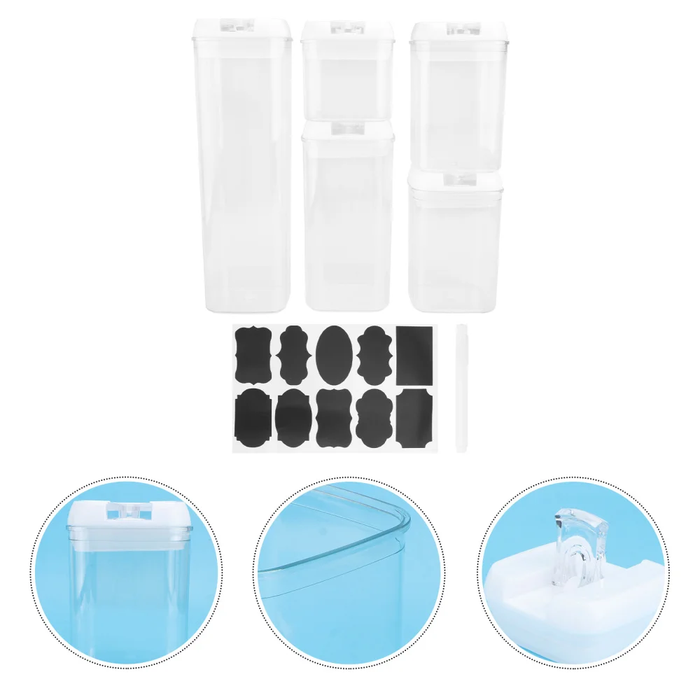 

5Pcs Kitchen Sealed Container Preservation Canister Storage Jar