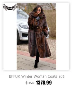 BFFUR Новое поступление Женская куртка зимнее кожаное пальто верхняя одежда из натурального меха норки женская уличная однотонная Готическая шуба из натурального меха