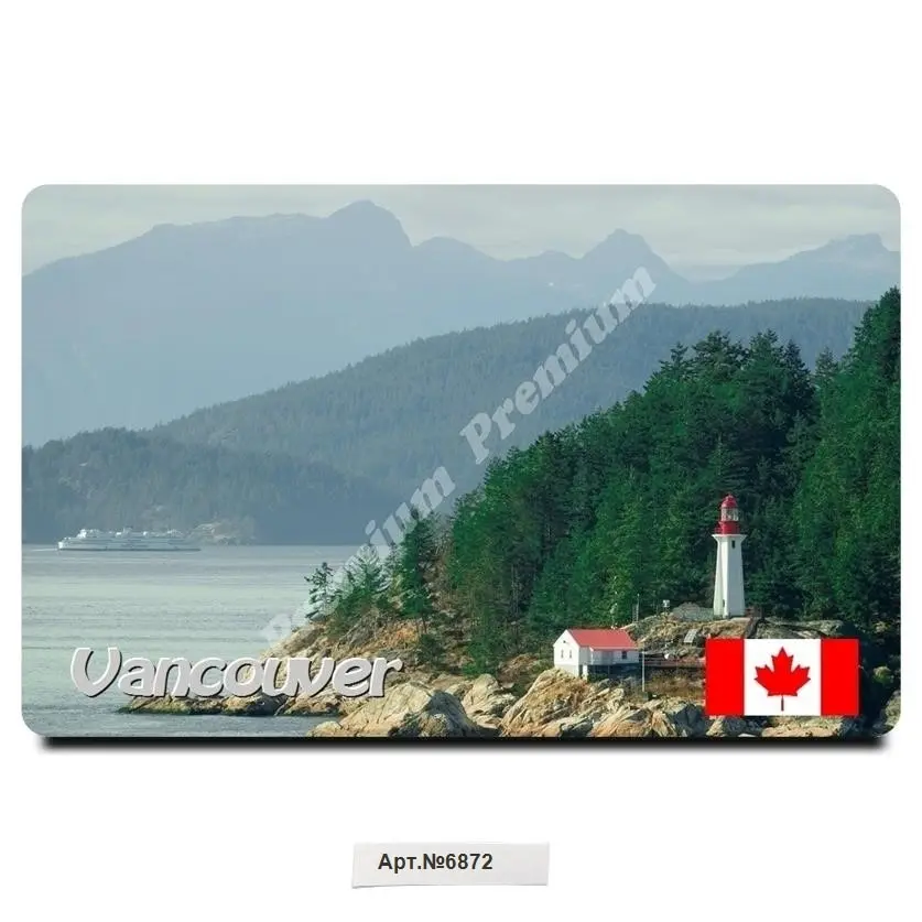 Ванкувер Канада. Виниловый Сувенирный магнит (Размер: 54x86 мм). Бесплатная