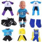 Футбольная майка, носок, подходит для американской куклы 18 дюймов и куклы ReBorn 43 см, подарок для девочки или мальчика, игрушка для девочек нашего поколения