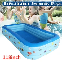 300x175x55cm inflatable swimming pool baby swimming pool family adult kids fun water play center for outdoor backyard