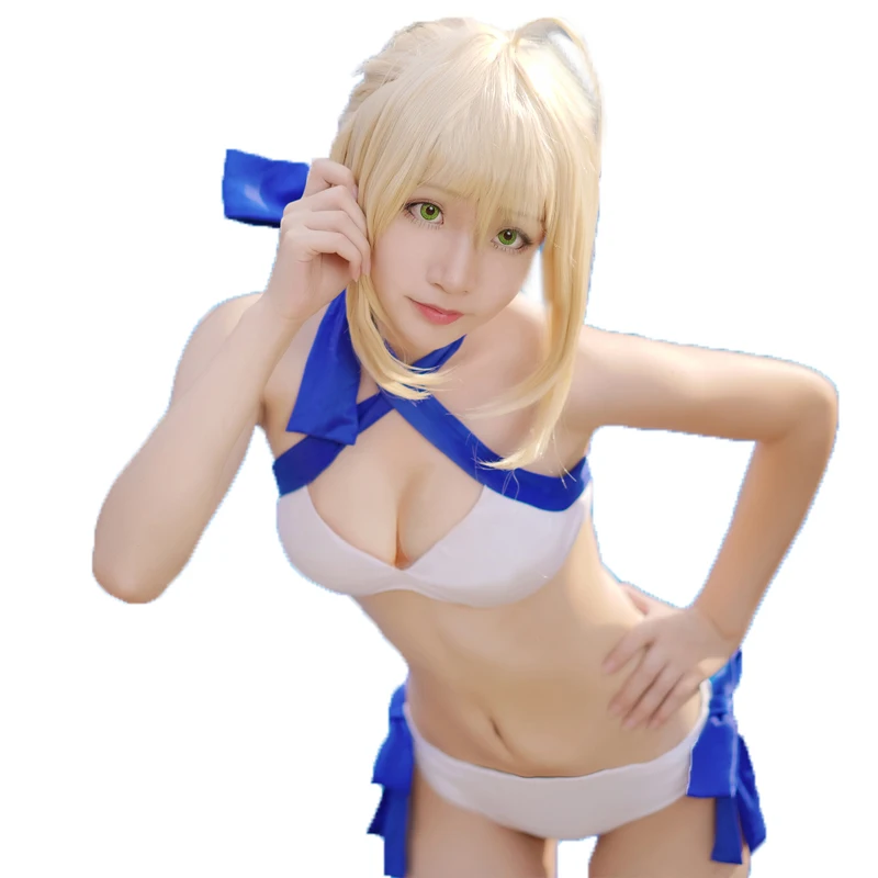 Костюм для косплея аниме Saber Fate Grand Order школьный купальник летний купальный