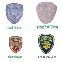 2 pcs cartoon decorative patch shield medal icon embroidered applique patches for diy iron on badges stickers on a backpack