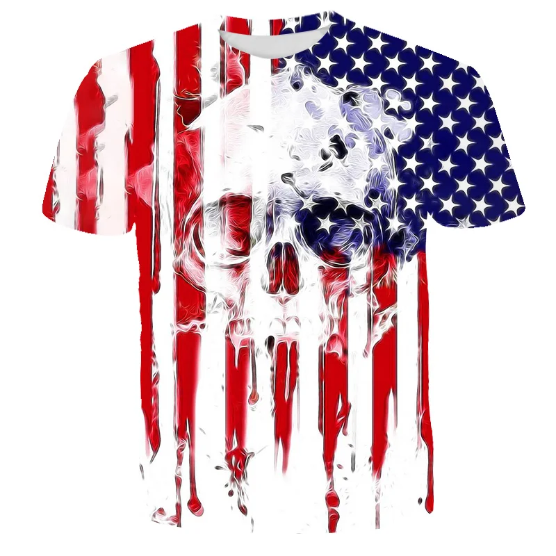 

Hot Baby boy clothes 4t-14t 3d-printed pirate skull T-shirt for boys and girls summer fashion casual streetwear T-shirt for kids