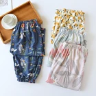 Пижама женская атласная, одежда для сна, панталоны Frescos, высокие брюки, Ancho Verano Suelto, пижама, женские пижамные штаны