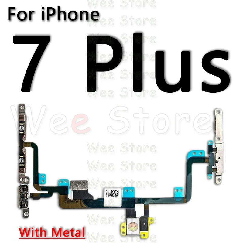 Высокое качество для iPhone 6, 6s, 7, 8 Plus, 5, 5S, SE, 5C, кнопки отключения звука и громкости, гибкий кабель с металлическим держателем, запчасти - Color: For iPhone 7 Plus