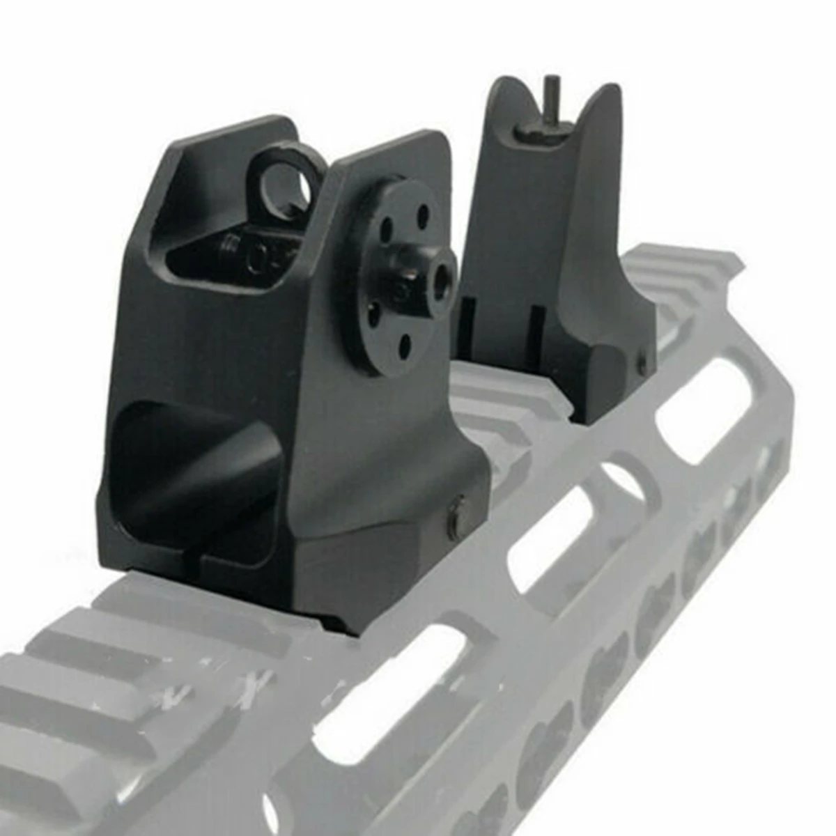 

Flip Up Front Rear Sight Set Backup Sights For Rifle 20mm Rail Picatinny Weaver
