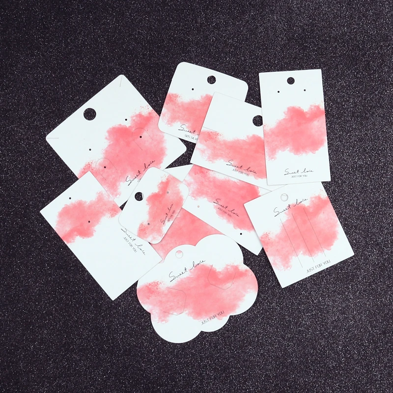 

Серьги с розовым облаком, ожерелье с карточкой с покрытием 100 шт./лот, аксессуары для волос, картонная подставка для браслета