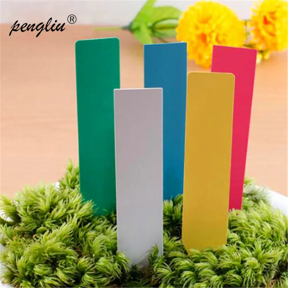 

Free shipping Random Color Plastic Plant Seed Labels Pot Marker Nursery Garden Stake Tags Cute Garden Labels 50 Pcs 4" GT021