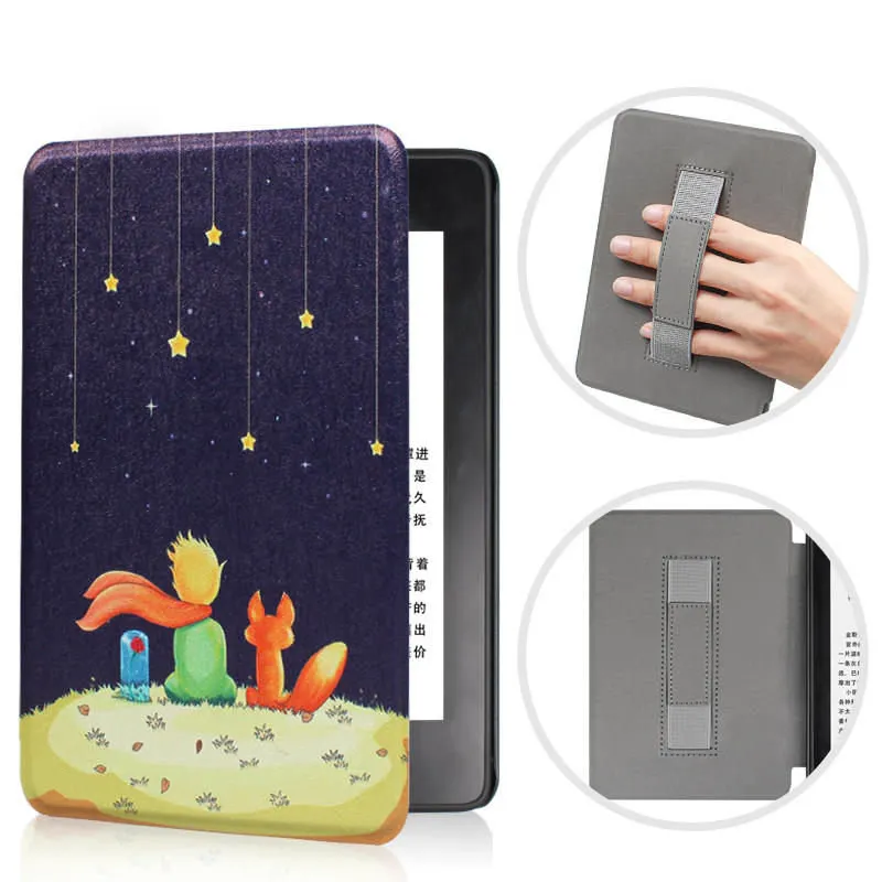 little Prince Чехол для всех новых Kindle 10th Gen, тонкий защитный смарт-чехол с принтом из искусственной кожи, чехол с ремешком на руку для Kindle - Цвет: little Prince