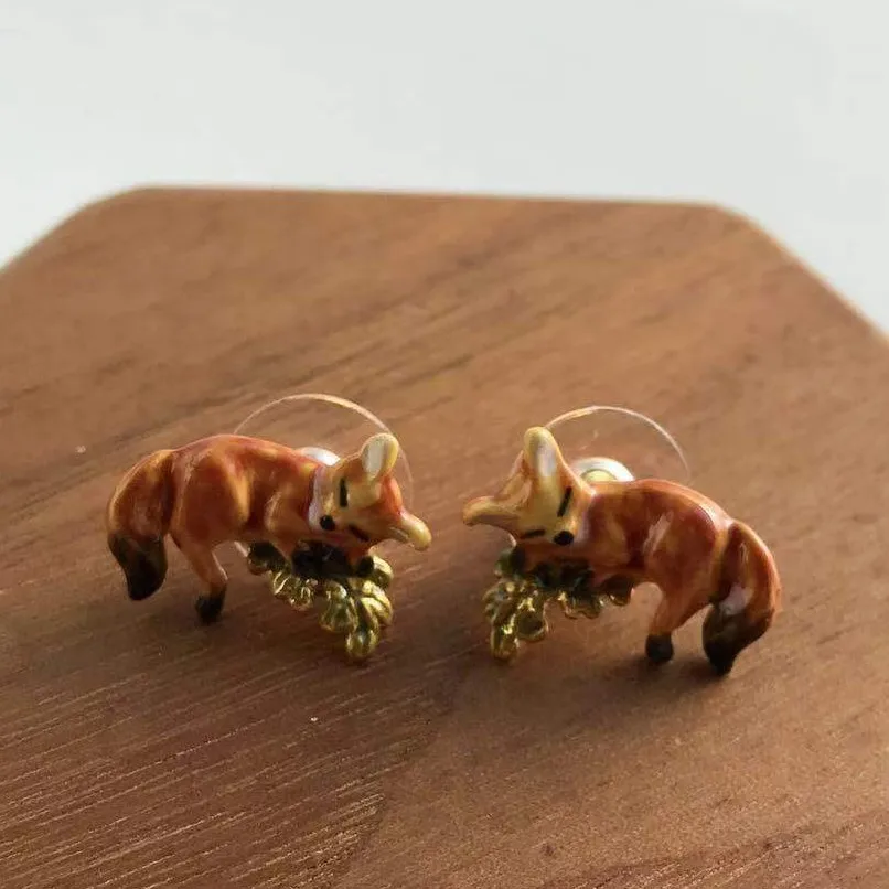 

Little fox earrings earrings cute forest dress cute pet