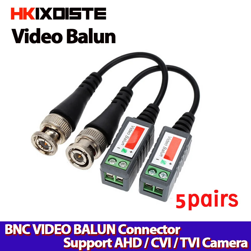 Coax CAT5 камера видеонаблюдения Пассивный BNC Видео балун к UTP коннектор трансивера