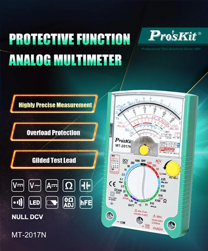 

Proskit MT-2017N pointer multimeter mechanical multimeter high precision 24/26 gear mechanical multimeter