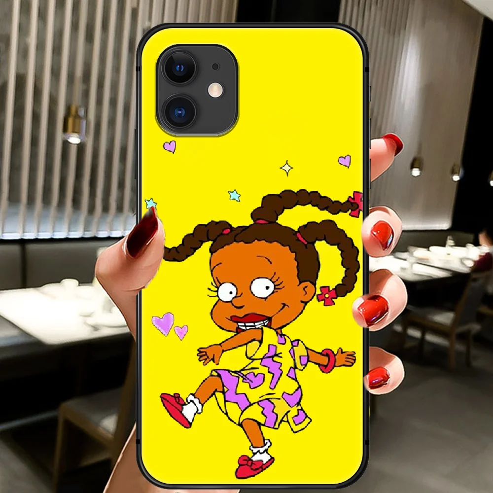 

Cartoon Cute Rugrat Phone Case Cover Hull For IPhone 5 5s se 2 6 6s 7 8 12 Mini Plus X XS XR 11 PRO MAX black Hoesjes Trend Cell