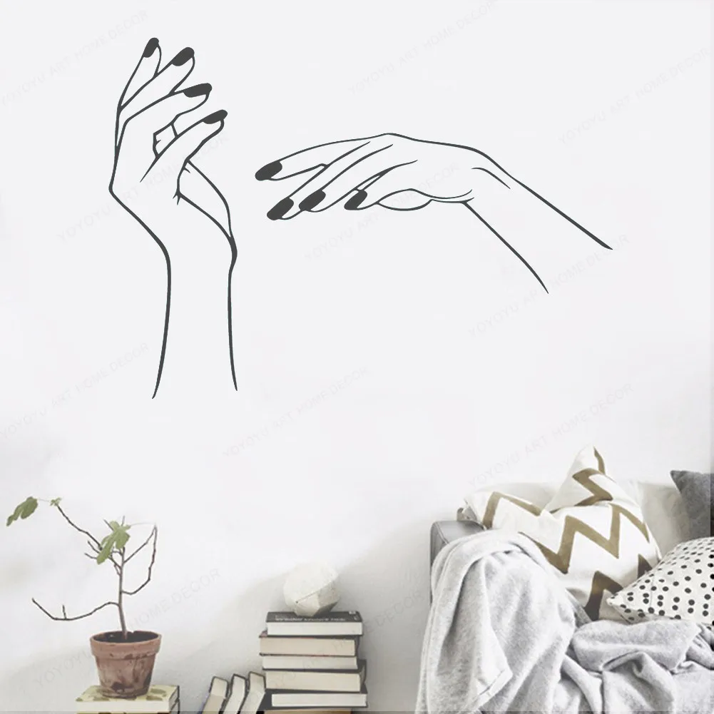 Nails Finger Salon Wall Decals Home Decor For Kids Rooms Women Living Room Art Sticker Beauty Nail Bar PosterHL08 |