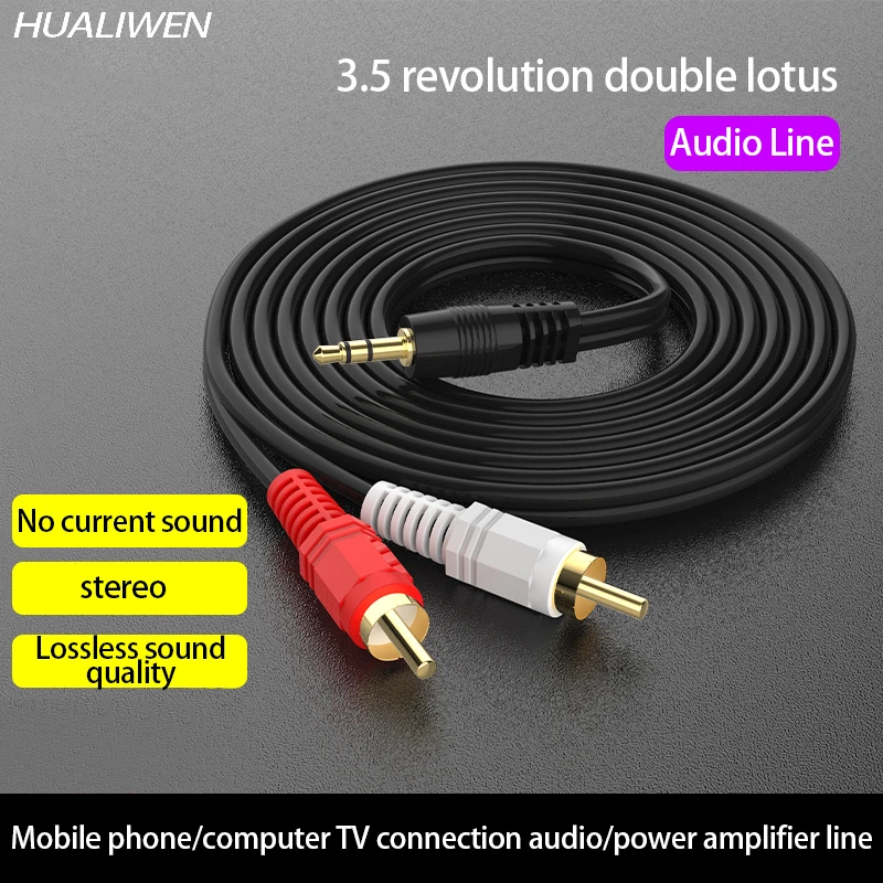 Кабель RCA HiFi стерео аудиокабель 2RCA до 3 5 мм AUX разъем Y сплиттер для усилителей