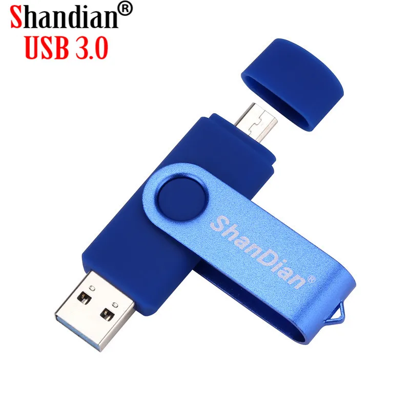 Флеш-накопитель SHANDIAN USB 3 0 OTG 4 ГБ 8 16 32 64 флешка для смартфонов Android металлическая