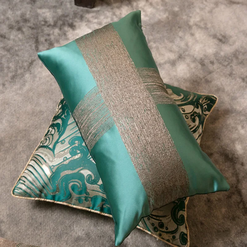 Sofa Pillow Cover 45 * Home Decoration Dark Green Jacquard Office Waist Covers | Дом и сад