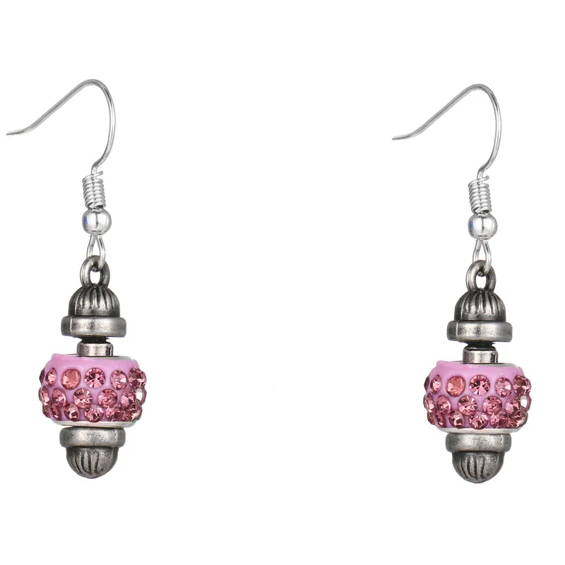 Розовый бурильный шар свадебное ювелирное изделие серьги для очаровательных