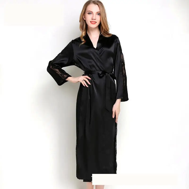 

Женская пижама из искусственного шелка, пижама, халаты