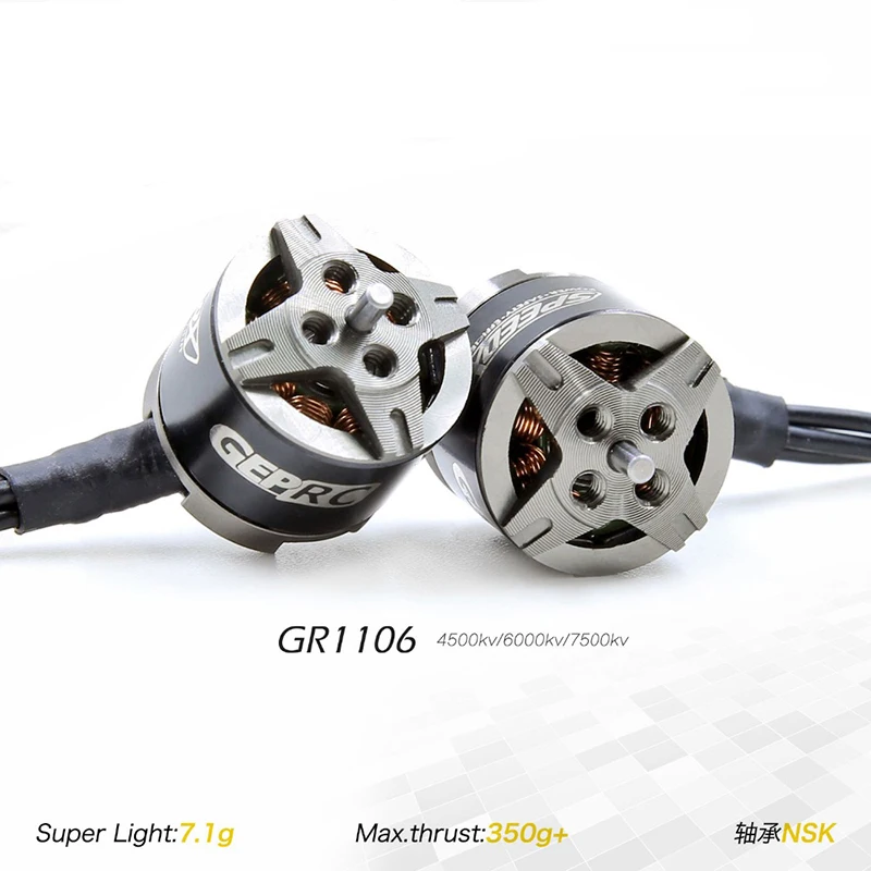 Бесщеточный двигатель GEPRC SPEEDX GR1106 4500KV 6000KV 7500KV 2-3S для радиоуправляемых моделей