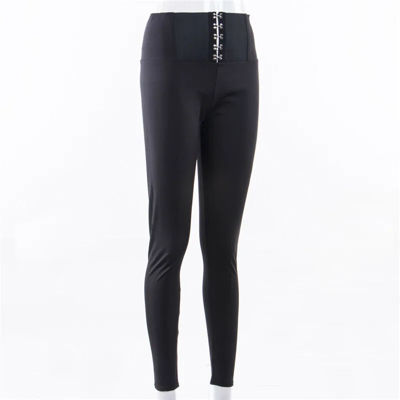 

High Stretch Waist Women Elastic Skinny Pencil Slim Pants Black Denim Trousers Pants Ladies Casual Simple Long Pant Trousers New