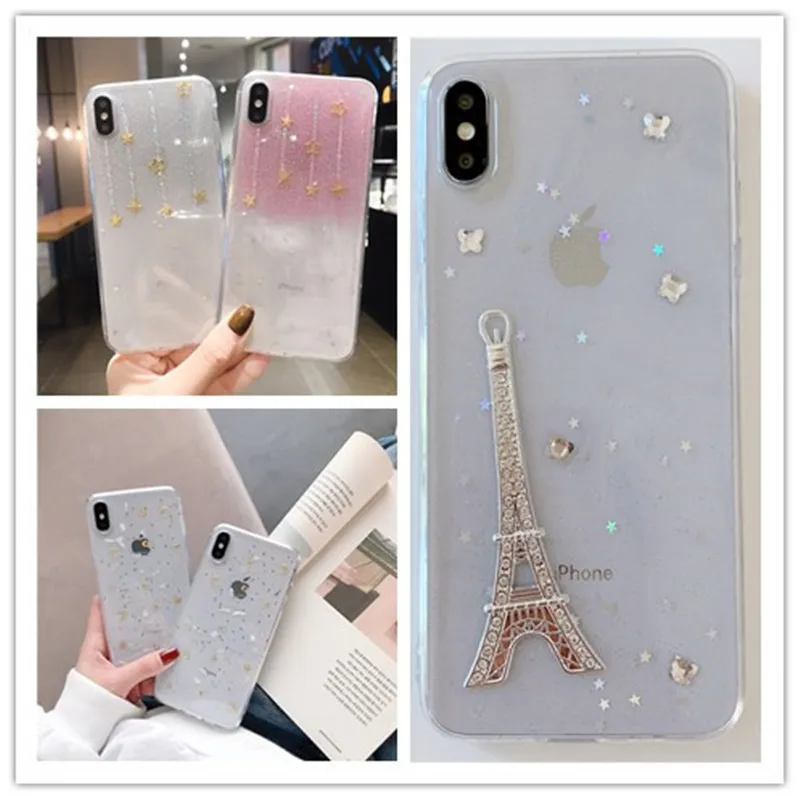 Роскошный блестящий чехол для телефона с золотой фольгой iphone 11 pro max 6 6S 7 8 Plus