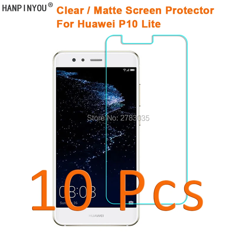 10Pcs/Lot For Huawei P10 Lite p10lite 5.2&quot HD Clear/Anti-Glare Matte Screen Protector Protective Film Guard (Not Tempered Glass) |