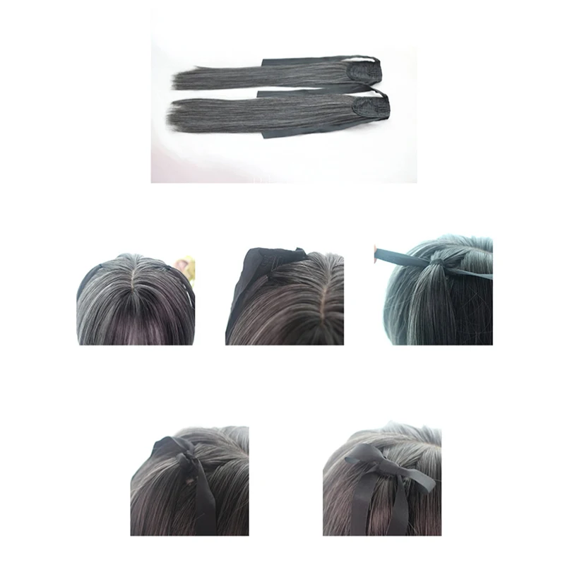 Смешанные черные темно-серые кавайные фотообои короткие головные уборы хвосты