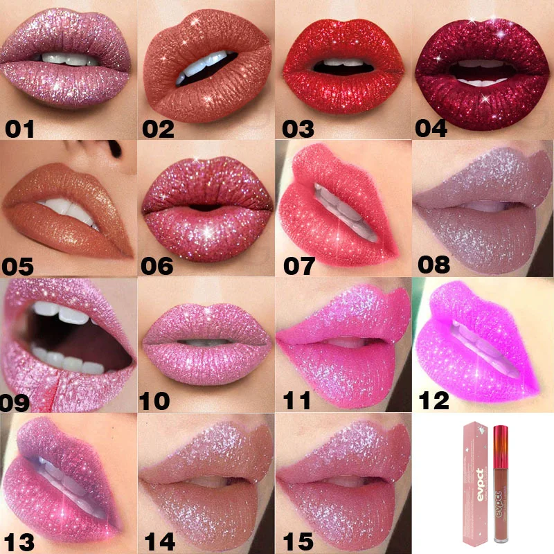 

New shiny diamond lipstick waterproof lipstick liquid lipstick matte lipstick makeup lipstick female professional cosmetics