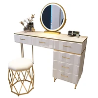 120cm luxury makeup vanity bedroom furniture girl women dressing table 6 dresser drawers led light vanity mirror
