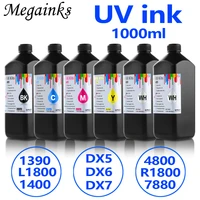 6color 1000ml soft hard led uv ink for roland for mimaki for mutoh epson dx3 dx4 dx5 dx6 dx7 printhead flatbed inkjet printer