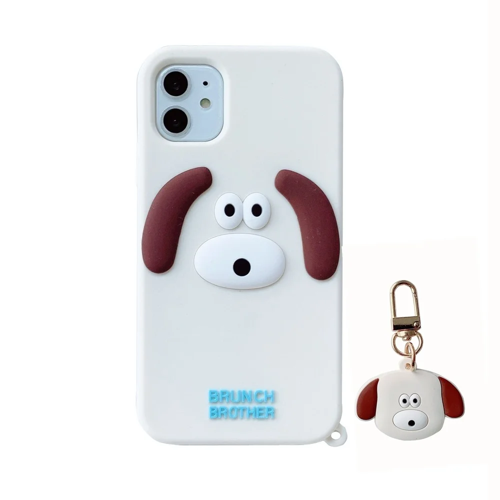 

3D Cute Cartoon Dog Phone Case For Iphone12 Pro Max 6 7 8 Plus X Xr Xs Max Soft Silicone Cover soft tpu back cover