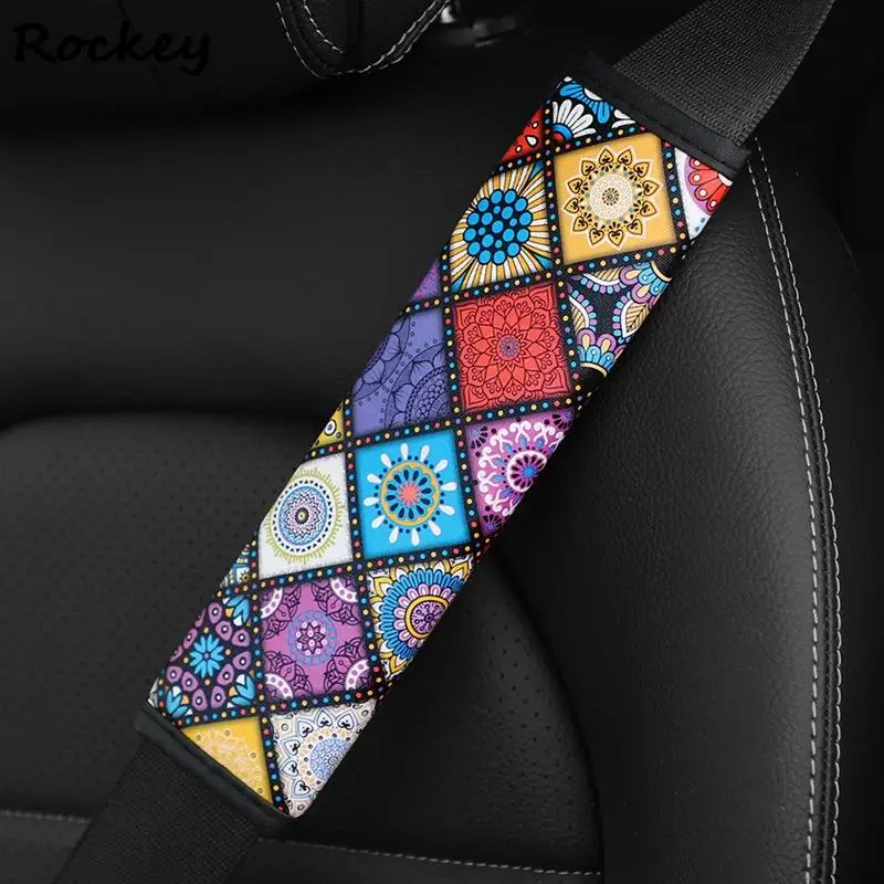 

Car Seat Belt Shoulder Guard Pads Covers Protective Sleeve Bohemian Style Insurance Belt Shoulder Protection Auto Accessories