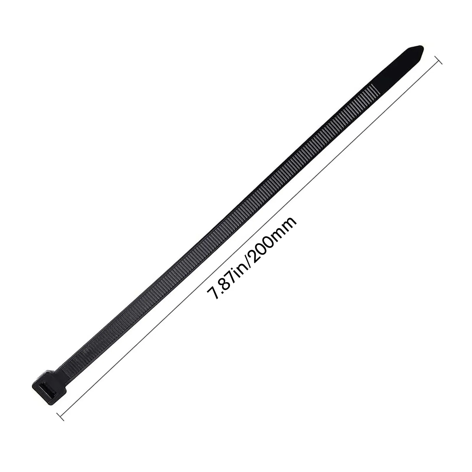 

100 plastic nylon cable ties, black 58*200mm cable ties, fixed ring cable ties, zipper with self-locking nylon cable ties