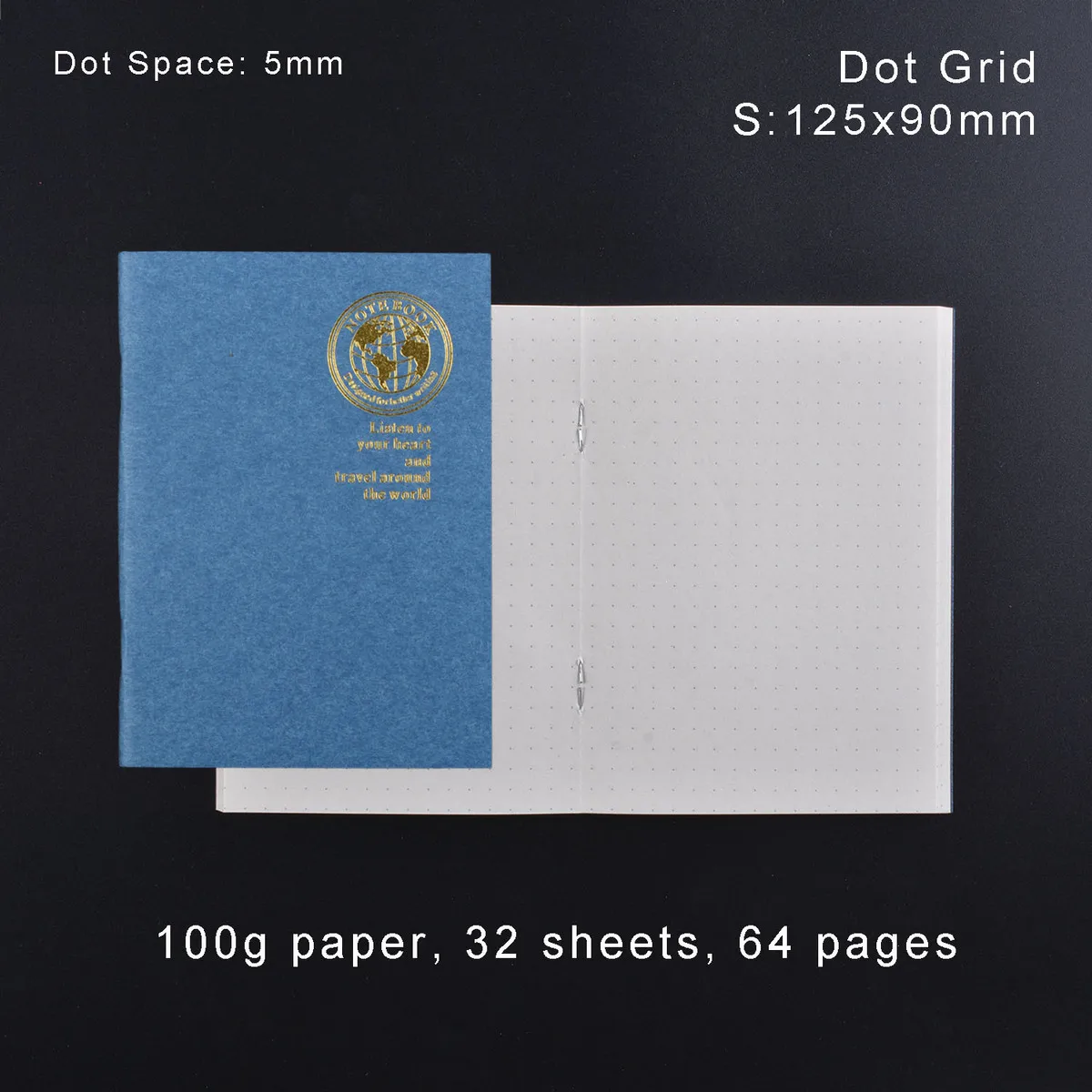 S Dot Grid Кожаная записная книжка, Сменная вставка для ежемесячного паспорта, дневник планировщик, крафт-бумага, блокнот для путешествий, ежедневный Еженедельный - Цвет: S Dot Grid
