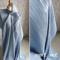 stiff pleated fabric miyake folds sky blue diy art painting wedding decor patchwork pant skirts dress clothes designer fabric