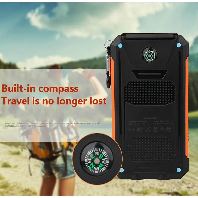 20000 мАч с Панели солнечные Зарядное устройство Мощность мобильные аккумуляторы