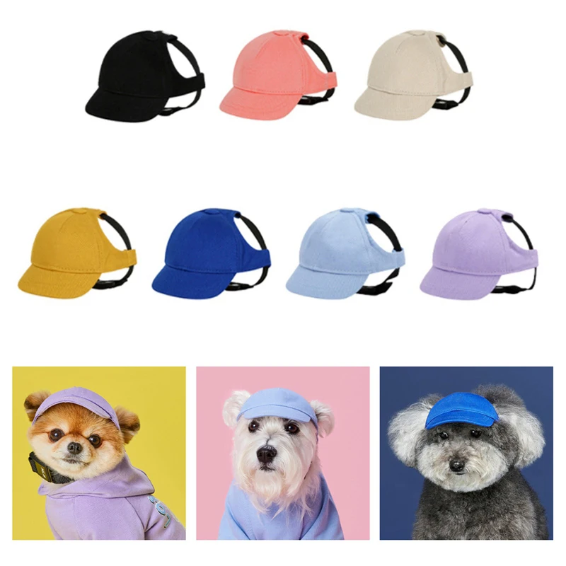 NEW NEW Pet Dog Hats Cat Summer Canvas Cap Outdoor Dog Baseball Cap With Ear Holes For Small Dog Sun