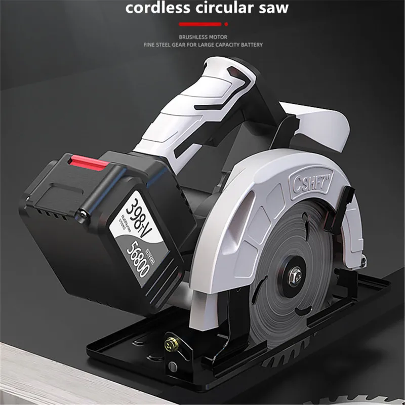 

21V Cordless Circular Saw Brushless Electric Saw Wood Cutter Adjustable Cutting Sawing Machine With 4.0Ah Battery Power Too