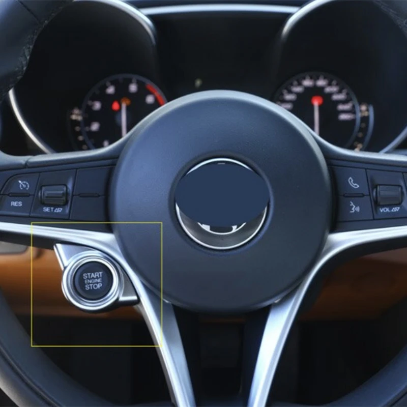 Кнопка запуска и остановки двигателя каркас кольцо для ключей обшивка Alfa Romeo Giulia