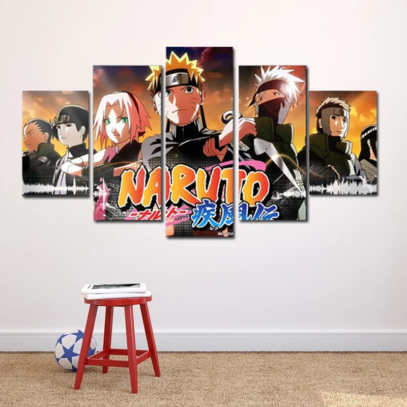 

Japanese Anime Naruto Print 5 Pieces Comic Canvas Painting Art Poster Home Bedroom Decoration Wall Art Cartoon Picture Cuadros