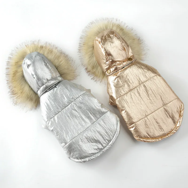 

Waterproof Dog Clothes Hoodie Pet Clothing For Pitbull Bronzing Dog Coat Thicken Puppy Costume Winter Warm Jacket For Small Dogs