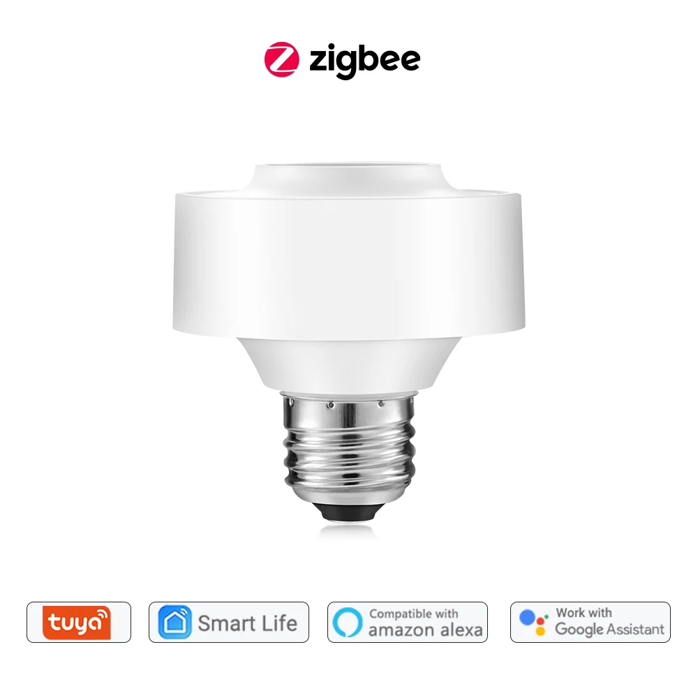 

Tuya Smart Life ZigBee 3.0 Light Socket Lamp Holder for LED Bulb E27 E26 Google Home Alexa Voice Control Timer DIY Automation