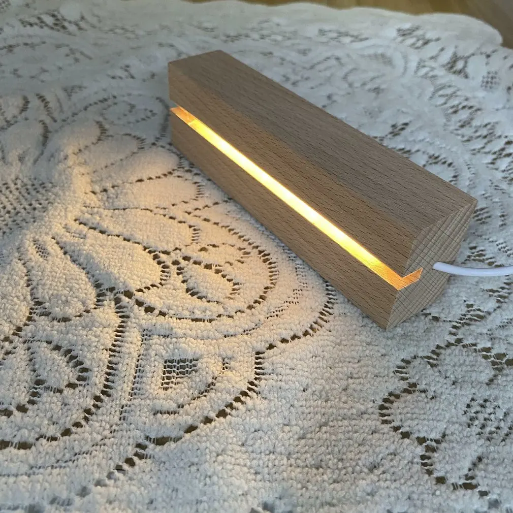 USB-ночник с деревянной основой сделай сам индивидуальный 3D ночной Светильник для