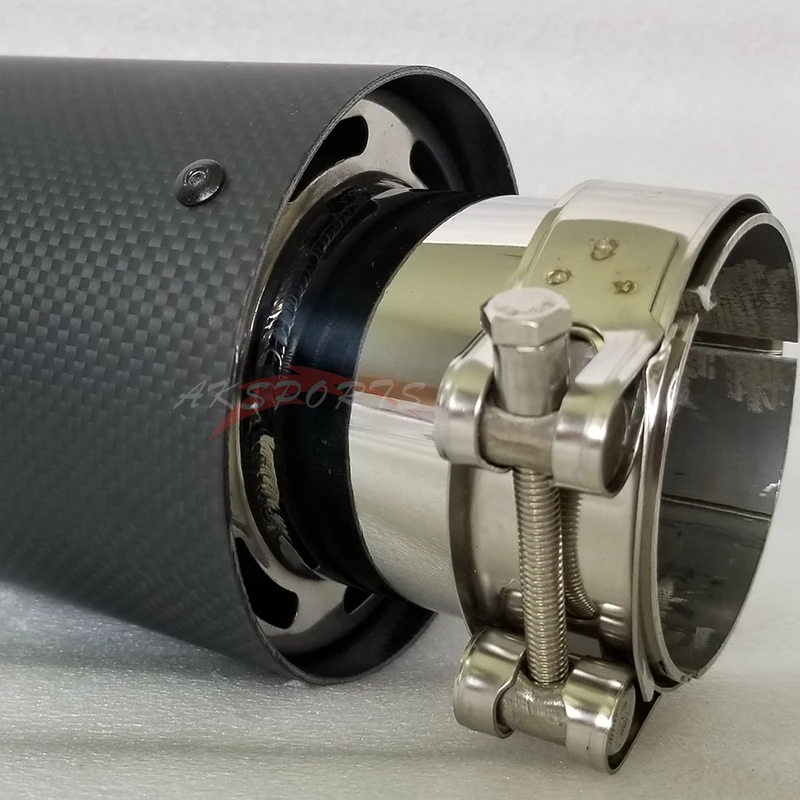 Выхлопные трубы для автомобиля глушитель из матового углеволокна Универсальный