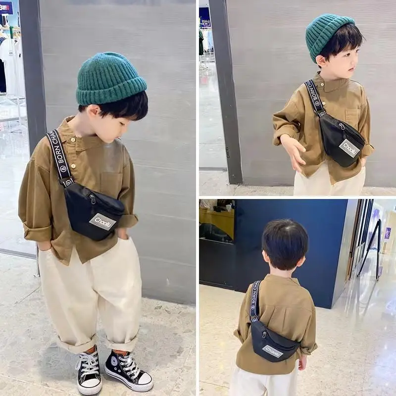 Korean Children Bag Baby Mini Cartoon Diagonal Crossbody Boy Girl Chest Cute Simple Fashion All-Match Outing Waist Backpack
