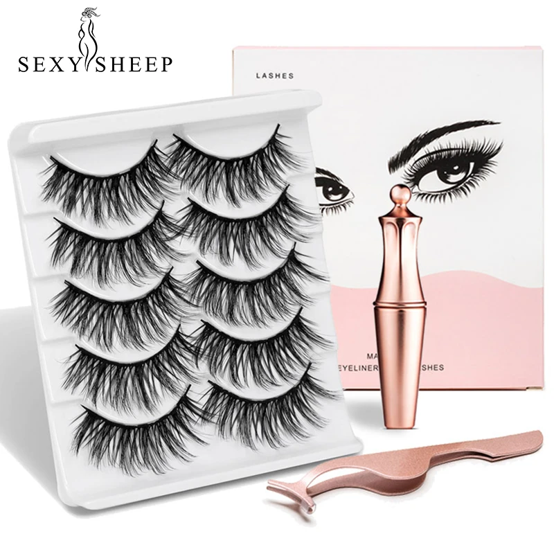 SEXYSHEEP Магнитная жидкая подводка для глаз и магнитные накладные ресницы Пинцет