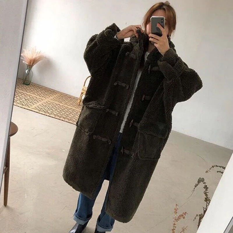 GETSPRING женское меховое пальто с капюшоном утолщенные зимние меховые шубы из
