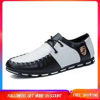 driving shoes for men fashion soft pu leather breathable rubber sole lace up travel walking casual shoes footwear zapatos hombre
